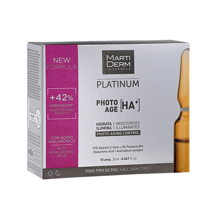 MartiDerm Platinum Коррекция фотостарения Гиалуроновая кислота + для всех типов кожи ампулы 2 мл 10 шт