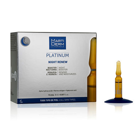 Изображение товара MartiDerm Platinum Night Renew Ampules Ночное восстановление для всех типов кожи ампулы 2 мл 10 шт