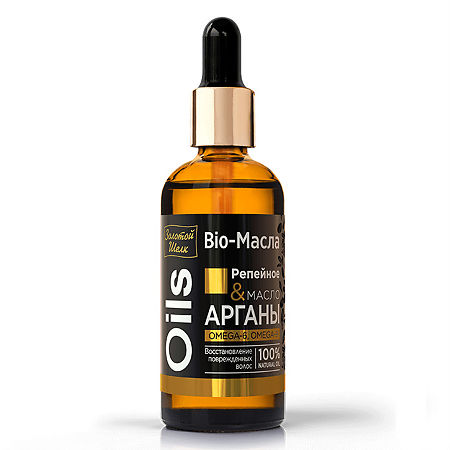 Изображение товара Золотой Шелк Bio-Масла Репейное & масло Арганы восстановление поврежденных волос 100 мл 1 шт