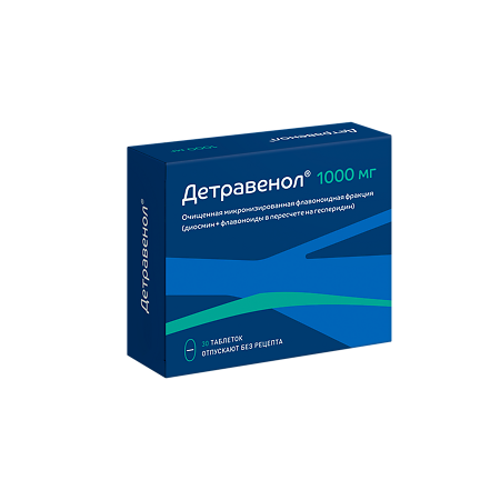 Детравенол таблетки покрыт.плен.об. 1000 мг 30 шт