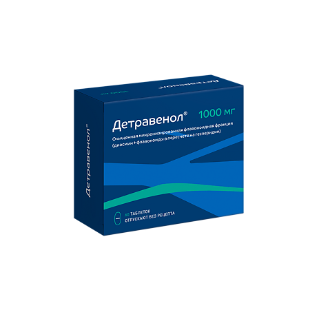 Детравенол таблетки покрыт.плен.об. 1000 мг 60 шт