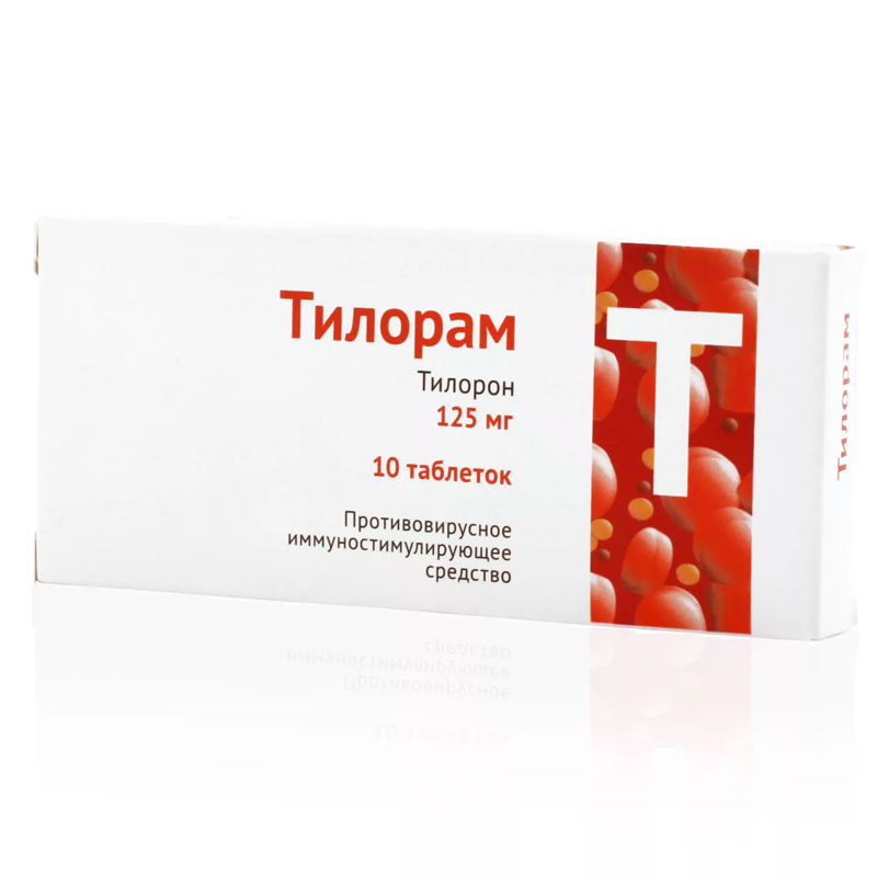 Изображение товара Тилорам таблетки покрытопленочной оболочкой 125 мг 10 шт для иммуномодуляции и противовирусной тера Изображение товара Тилорам таблетки покрытопленочной оболочкой 125 мг 10 шт для иммуномодуляции и противовирусной тера