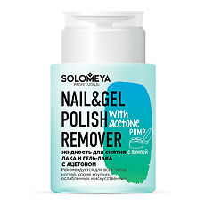Купить Solomeya Жидкость для снятия лака и гель-лака с ацетоном с помпой Nail & Gel Polish Remover with acetone Pump 150 мл 1 шт цена