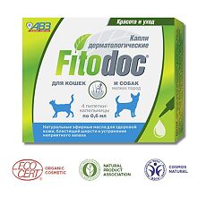 Купить Fitodoс Капли для кошек и мелких пород собак дерматологические 4 х 0,6 мл цена