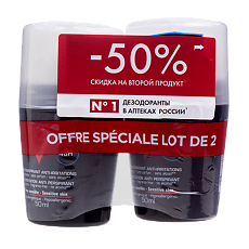 Купить Vichy Homme дезодорант-антиперспирант 48 мужской для чувствительной кожи 50 мл 2 шт цена