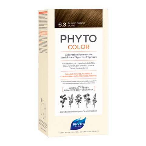 Изображение товара Краска для волос Phyto Color темный золотистый блонд 6,3 без аммиака и PPD
