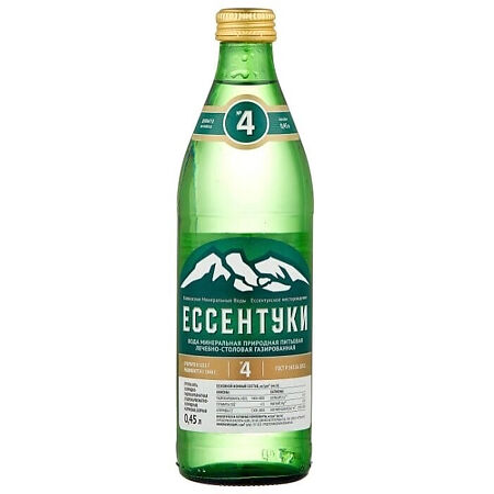 Вода Ессентуки №4 минеральная стекло 0,45 л 1 шт