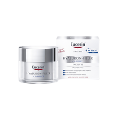 Купить Eucerin Hyaluron-Filler Крем для дневного ухода за сухой чувствительной кожей SPF15 банка 50 мл 1 шт цена