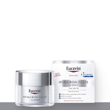 Eucerin Hyaluron-Filler Крем для дневного ухода за сухой чувствительной кожей SPF15 банка 50 мл 1 шт