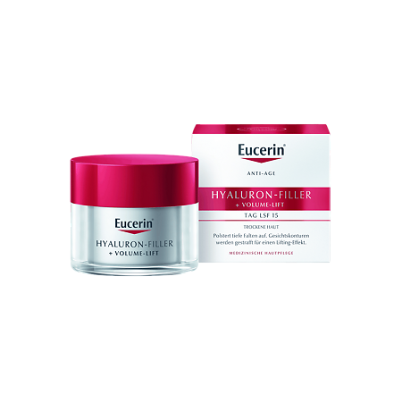 Eucerin Hyaluron-Filler+Volume-Lift Крем для дневного ухода за сухой кожей банка 50 мл 1 шт