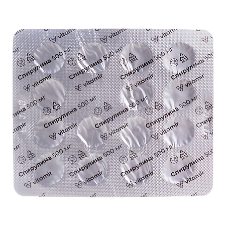 Спирулина 500 мг Витамир таблетки массой 509 мг 60 шт