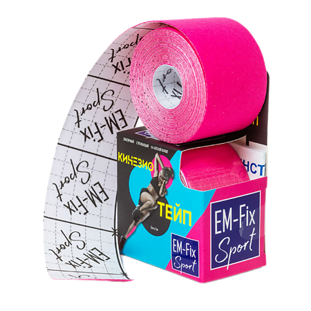 Кинезио-тейп EМ-Fix Sport усиленной фиксации розовый 5 см х 5 м 1 шт