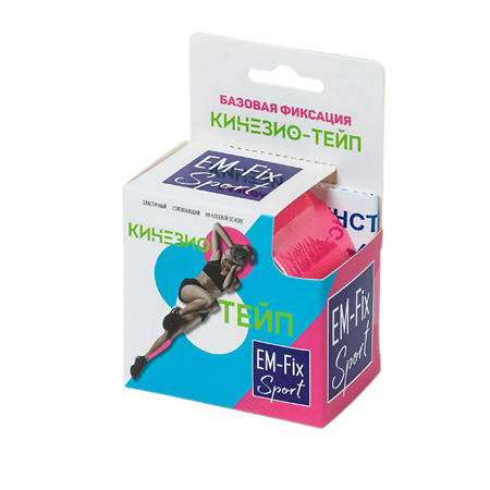 Кинезио-тейп EМ-Fix Sport базовая фиксация розовый 5 см х 5 м 1 шт
