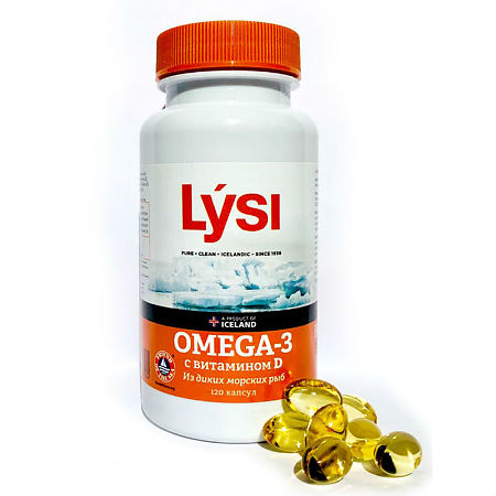 Lysi Омега-3 с витамином D капсулы, 120 шт.