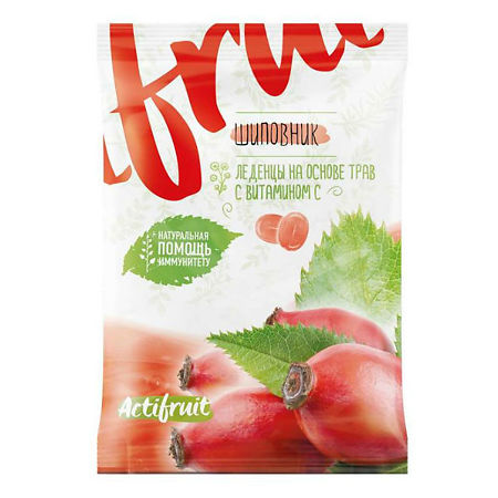Изображение товара Актифрут леденцовая карамель с витамином С со вкусом шиповника 60 г 1 шт