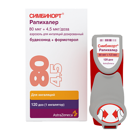 Симбикорт Рапихалер аэрозоль для ингаляций дозированный 80 мкг+4,5 мкг/доза 120 доз