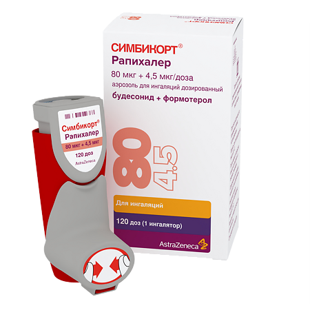 Симбикорт Рапихалер аэрозоль для ингаляций дозированный 80 мкг+4,5 мкг/доза 120 доз