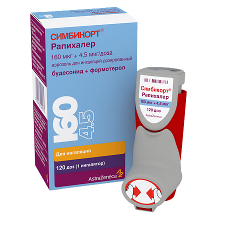 Симбикорт Рапихалер аэрозоль для ингаляций дозированный 160 мкг+4,5 мкг/доза 120 доз