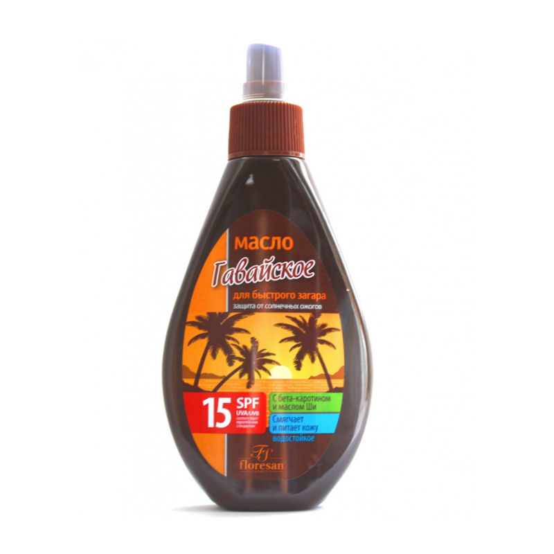 Изображение товара Масло для быстрого загара Гавайское SPF15 160 мл Флоресан Paradise Изображение товара Масло для быстрого загара Гавайское SPF15 160 мл Флоресан Paradise