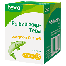 Изображение товара Рыбий жир-Тева капсулы 500 мг 90 шт