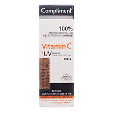 Купить Compliment Микрокапсульная сыворотка Сияние для лица шеи и зоны декольте Vitamin C 50 мл 1 шт цена
