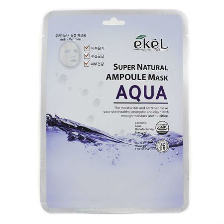 Ekel Super Natural Ampoule Mask Aqua Тканевая маска с морской водой 25 г 1 шт