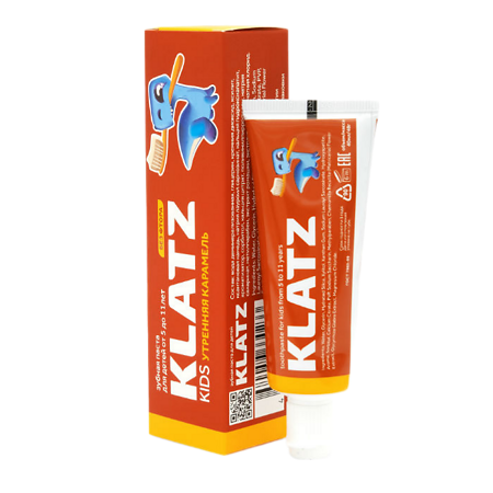 Изображение товара Детская зубная паста Klatz Kids Утренняя карамель без фтора 48 мл