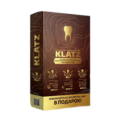 Klatz Brutal Only Набор Терпкий коньяк +Убойный виски+Бунтарский ром+ зубная щетка для взрослых жесткая 1 уп
