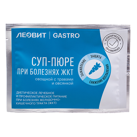 Леовит Gastro Суп-пюре при болезнях ЖКТ овощной с травами и овсянкой пакет 15 г 1 шт