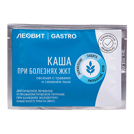 Леовит Gastro Каша при болезнях ЖКТ овсяная с травами и семенем льна пакет 15 г 1 шт