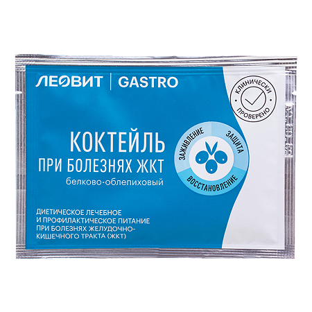 Леовит Gastro Коктейль при болезнях ЖКТ белково-облепиховый пакет 15 г 1 шт