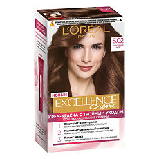 Купить Loreal Paris Крем-краска для волос Excellence Creme 5.02 Обольстительный каштан 1 шт цена
