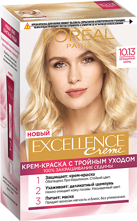 Лореаль (Loreal) Paris Крем-краска для волос Excellence Creme 10.13 Легендарный блонд 1 шт