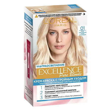 Изображение товара Loreal Paris Крем-краска для волос Excellence Creme 01 Супер-светляющий русый натуральный 1 шт