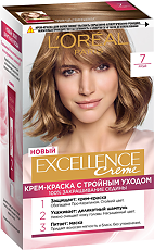 Купить Лореаль (Loreal) Paris Крем-краска для волос Excellence Creme 7 Русый 1 шт цена