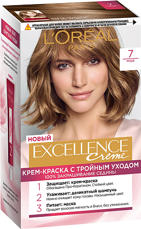 Лореаль (Loreal) Paris Крем-краска для волос Excellence Creme 7 Русый 1 шт