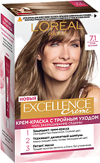 Купить Loreal Paris Крем-краска для волос Excellence Creme 7.1 Русый пепельный 1 шт цена