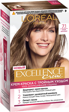 Loreal Paris Крем-краска для волос Excellence Creme 7.1 Русый пепельный 1 шт