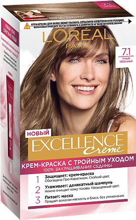 Изображение товара Loreal Paris Крем-краска для волос Excellence Creme 7.1 Русый пепельный 1 шт
