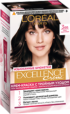 Купить Лореаль (Loreal) Paris Крем-краска для волос Excellence Creme 300 Темно-каштановый 1 шт цена