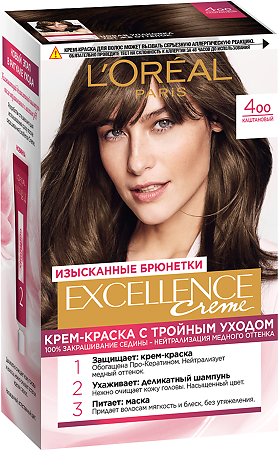 Loreal Paris Крем-краска для волос Excellence Creme 400 Каштановый 1 шт