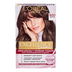 Изображение товара Loreal Paris Крем-краска для волос Excellence Creme 600 Темно-русый 1 шт