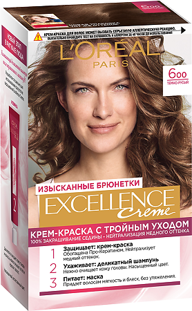 Loreal Paris Крем-краска для волос Excellence Creme 600 Темно-русый 1 шт