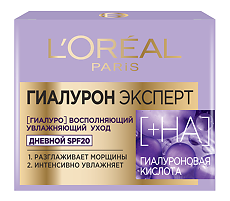 Купить Loreal Гиалурон Эксперт Дневной крем для лица с гиалуроновой кислотой SPF20 50 мл 1 шт цена
