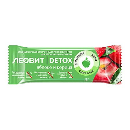 Леовит Detox Батончик детоксикационный с яблоком и корицей 25 г 1 шт