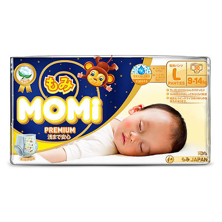 Momi Подгузники-трусики Premium Night L 9-14 кг 30 шт