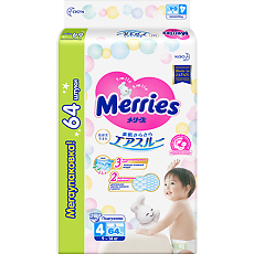 Купить Merries Подгузники для детей размер L (9-14 кг) 64 шт цена