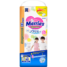 Купить Merries Трусики-подгузники для детей размер XXL (15-28 кг) 32 шт цена