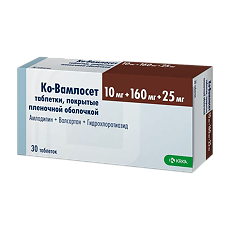 Купить Ко-Вамлосет таблетки покрыт.плен.об. 10 мг+160 мг+25 мг 30 шт цена