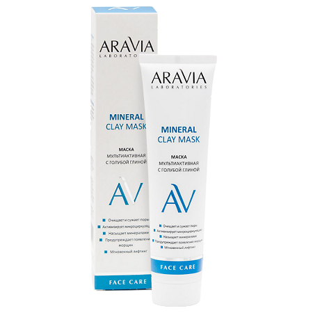 Изображение товара Aravia Laboratories Маска для лица мультиактивная с голубой глиной Mineral Clay Mask 100 мл 1 шт